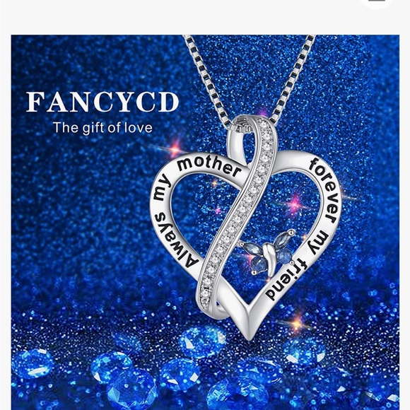 👩🏻Mother’s Day FANCYCD Always My Mother Forever My Friend" Love Heart Necklace - Picture 5 of 8